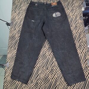 Vintage Y2K Paco Jeans Mens 38 Black Faded Baggy Wide Leg Skater Carpenter Denim